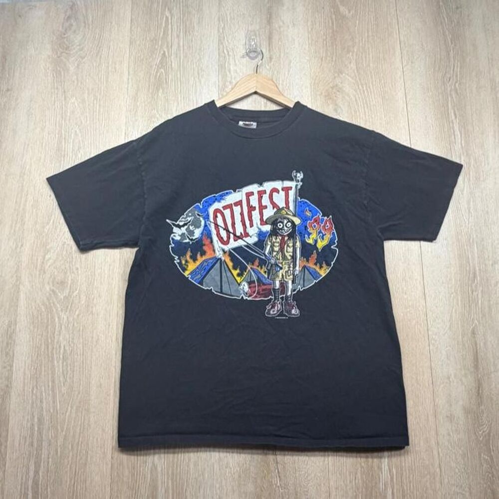 Oneita Men's Black and Grey T-shirt